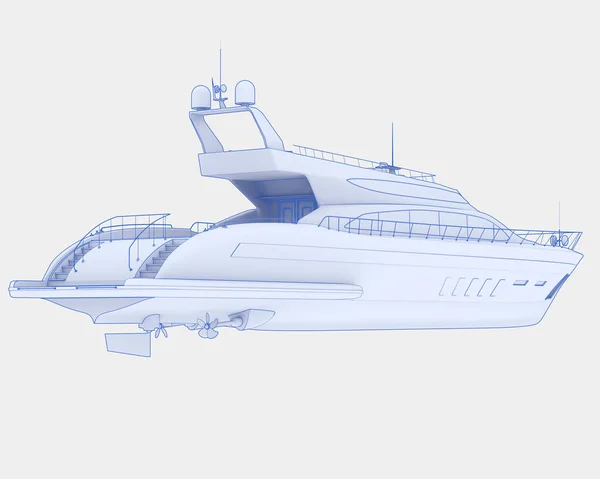 Lyx Yacht Isolerad Bakgrunden Återgivning Illustration — Stockfoto