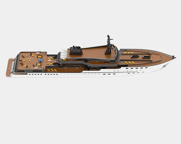 Яхта Mega Изолирована Фоне Рендеринг Иллюстрация — стоковое фото