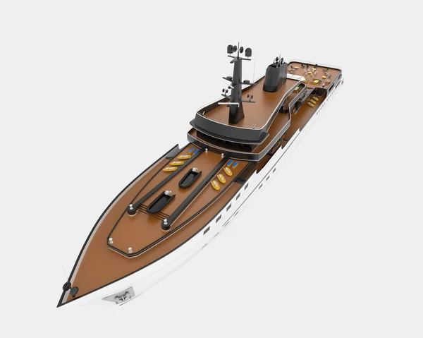 Mega Jacht Izolowany Tle Renderowanie Ilustracja — Zdjęcie stockowe