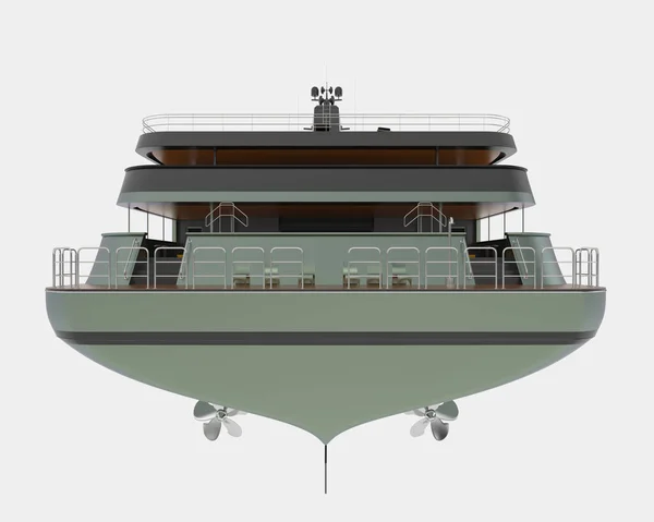 Яхта Мега Ізольована Задньому Плані Рендеринг — стокове фото