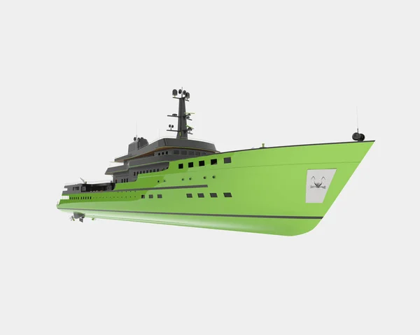 Mega Yacht Isolato Sullo Sfondo Rendering Illustrazione — Foto Stock