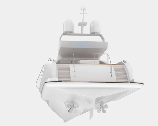 Super Yacht Isolerad Bakgrunden Återgivning Illustration — Stockfoto