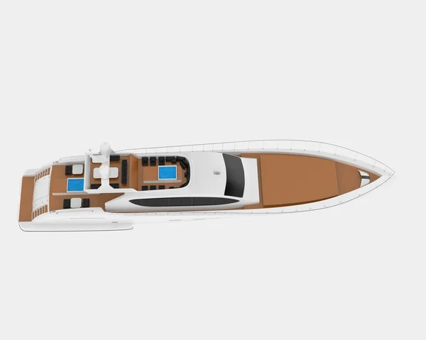 Super yacht isolated on background. 3d rendering - illustration