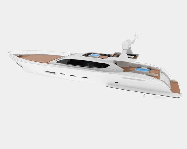 Super Yacht Isolerad Bakgrunden Återgivning Illustration — Stockfoto