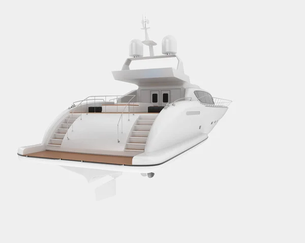 Super yacht isolated on background. 3d rendering - illustration