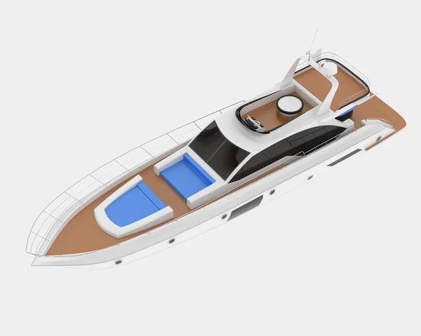 Yacht Lusso Isolato Sullo Sfondo Rendering Illustrazione — Foto Stock