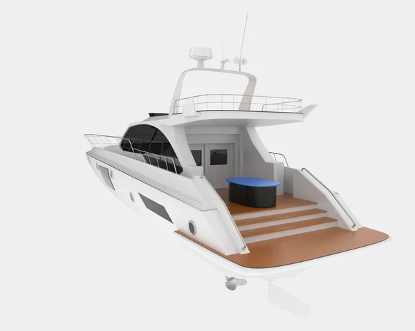 Lyx Yacht Isolerad Bakgrunden Återgivning Illustration — Stockfoto