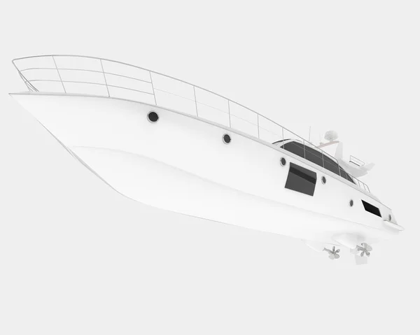 Розкішна Яхта Ізольована Фоні Візуалізація Ілюстрація — стокове фото