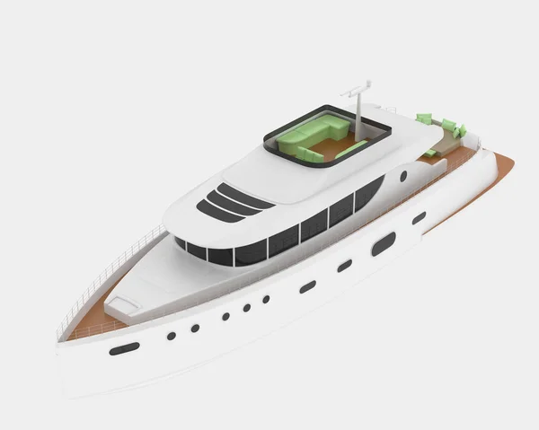 Super yacht isolated on background. 3d rendering - illustration