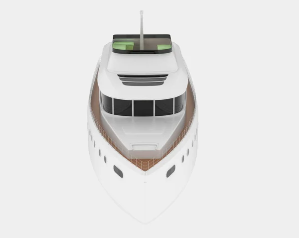 Super Yacht Isolerad Bakgrunden Återgivning Illustration — Stockfoto