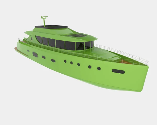 Супер Яхта Ізольована Фоні Візуалізація Ілюстрація — стокове фото