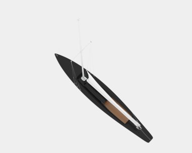 Yelkenli arka planda izole edildi. 3d görüntüleme - illüstrasyon