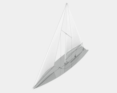 Yelkenli arka planda izole edildi. 3d görüntüleme - illüstrasyon