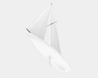 Yelkenli arka planda izole edildi. 3d görüntüleme - illüstrasyon