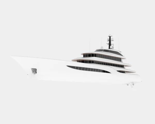 Mega Jacht Izolowany Tle Renderowanie Ilustracja — Zdjęcie stockowe