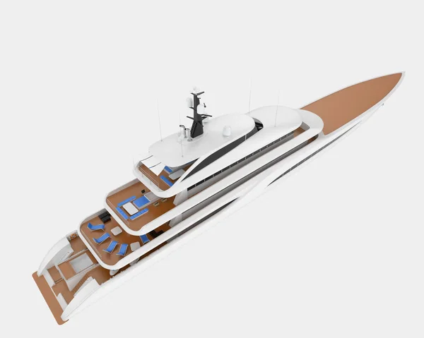 Яхта Мега Ізольована Задньому Плані Рендеринг — стокове фото