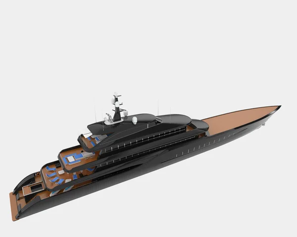Mega Jacht Elkülönítve Háttérben Renderelés Illusztráció — Stock Fotó