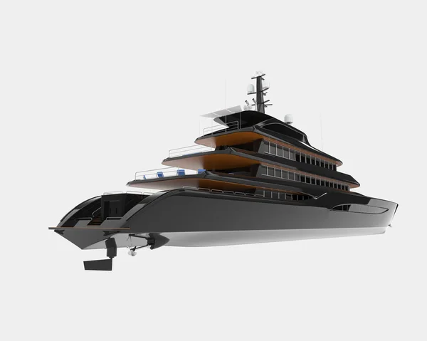 Mega Yacht Isolato Sullo Sfondo Rendering Illustrazione — Foto Stock