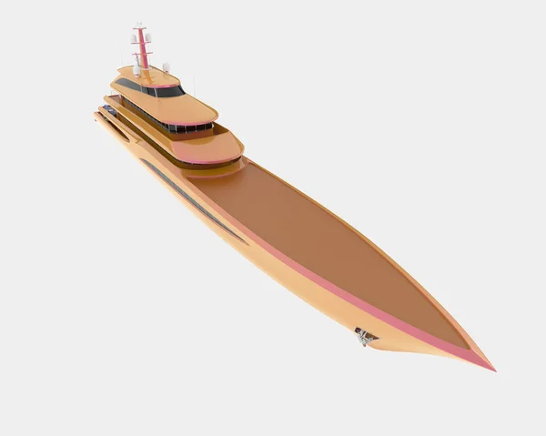 Mega Yacht Isolerad Bakgrunden Återgivning Illustration — Stockfoto