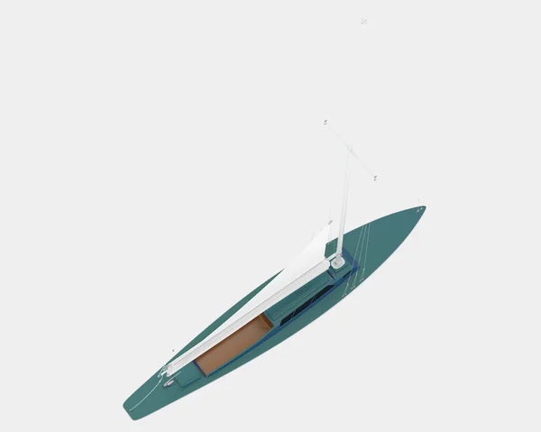 Segelbåt Isolerad Bakgrunden Återgivning Illustration — Stockfoto