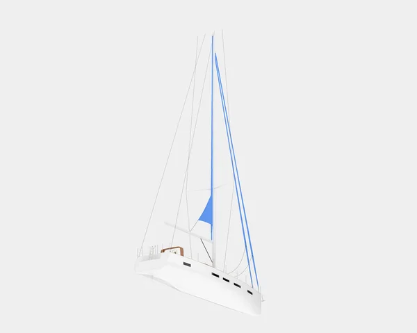 航行船在背风中与世隔绝 3D渲染 — 图库照片