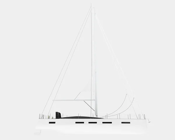 Barca Vela Isolata Sullo Sfondo Rendering Illustrazione — Foto Stock