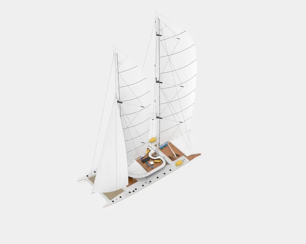 Zeilboot Geïsoleerd Achtergrond Weergave Illustratie — Gratis stockfoto
