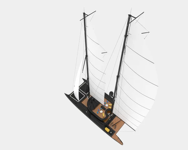 Sail Boat Isolated Background Rendering Illustration — Stock Photo, Image