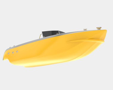 Arka planda sürat teknesi izole edildi. 3d görüntüleme - illüstrasyon