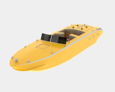 Arka planda sürat teknesi izole edildi. 3d görüntüleme - illüstrasyon