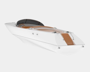 Arka planda sürat teknesi izole edildi. 3d görüntüleme - illüstrasyon