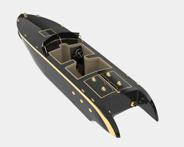 スピードボートの背景に隔離された 3Dレンダリング イラスト — ストック写真