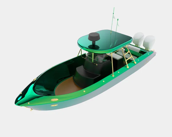 Рыбацкая Лодка Изолирована Заднем Плане Рендеринг Иллюстрация — стоковое фото