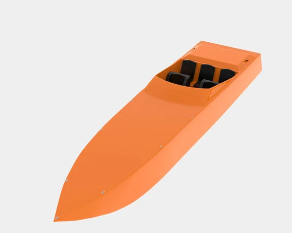 スピードボートの背景に隔離された 3Dレンダリング イラスト — ストック写真