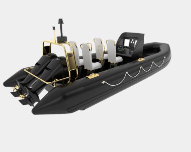 Tekne arka planda izole edilmiş. 3d görüntüleme - illüstrasyon