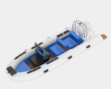 Tekne arka planda izole edilmiş. 3d görüntüleme - illüstrasyon