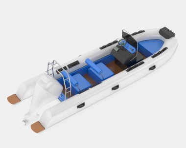Tekne arka planda izole edilmiş. 3d görüntüleme - illüstrasyon