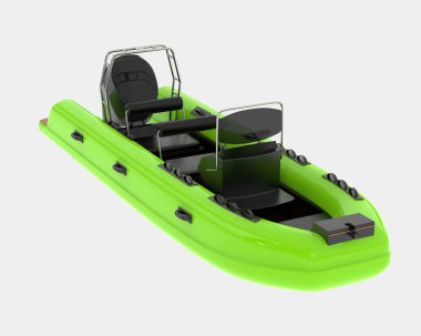 Tekne arka planda izole edilmiş. 3d görüntüleme - illüstrasyon