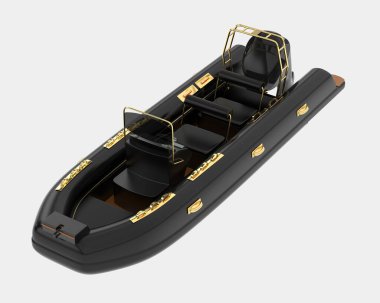 Tekne arka planda izole edilmiş. 3d görüntüleme - illüstrasyon