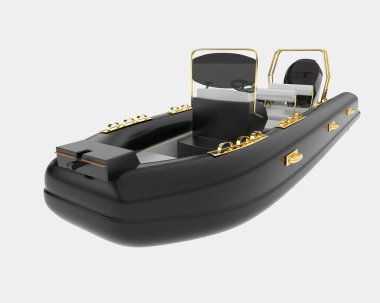 Tekne arka planda izole edilmiş. 3d görüntüleme - illüstrasyon