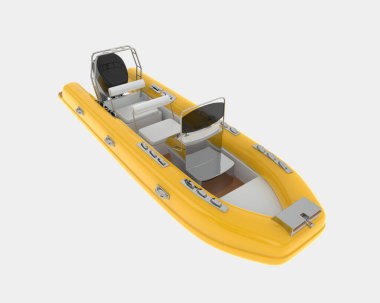 Tekne arka planda izole edilmiş. 3d görüntüleme - illüstrasyon