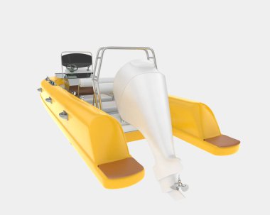 Tekne arka planda izole edilmiş. 3d görüntüleme - illüstrasyon
