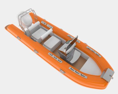 Tekne arka planda izole edilmiş. 3d görüntüleme - illüstrasyon