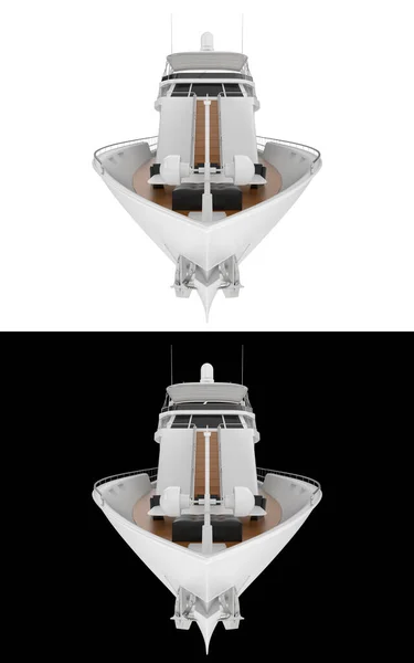 Яхта Мега Ізольована Білому Чорному Фоні Прапорів Рендеринг — стокове фото