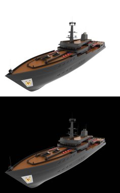 Mega yat afişler için siyah ve beyaz arka planda izole edilmiş. 3d görüntüleme - illüstrasyon