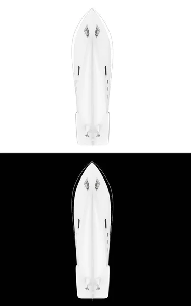 Gyors Szuper Jacht Elszigetelt Fehér Fekete Háttér Bannerek Renderelés Illusztráció — Stock Fotó