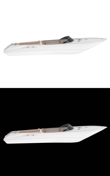 Speed Boat Isolated White Black Background Banners Rendering Illustration — Stock Photo, Image