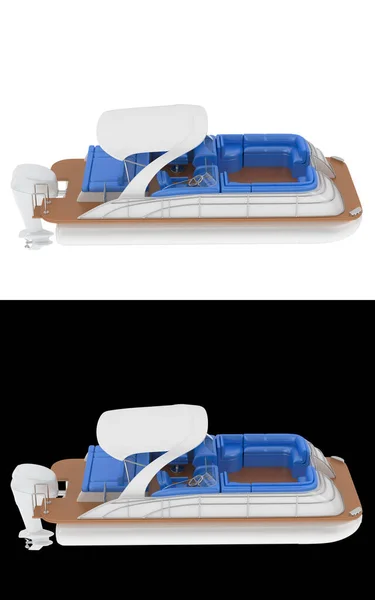 Barco Pequeno Isolado Fundo Branco Preto Para Banners Renderização Ilustração — Fotografia de Stock