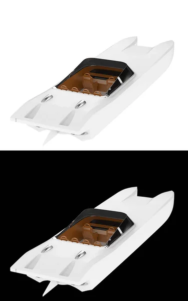 Speed Boat Isolated White Black Background Banners Rendering Illustration — Stock Photo, Image