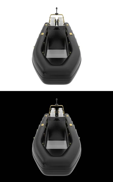 バナーのための白と黒の背景に隔離されたボート 3Dレンダリング イラスト — ストック写真